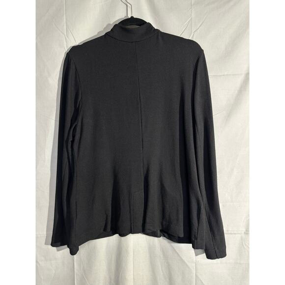 Rachel Zoe Blazer Jacket Womens Black Large Knit Button Stretch Classic Minimal - Picture 3 of 7